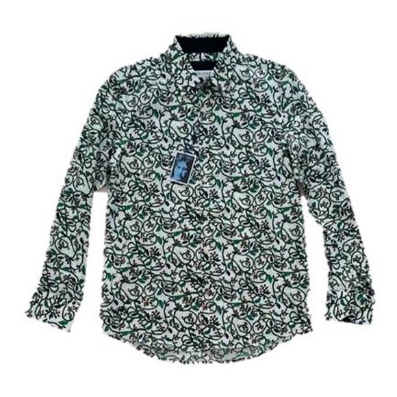 JOHN LENNON JLWS604W White Green Multi DRESS SHIRT ( S ) Men JOHN LENNON JLWS604W White Green Multi DRESS SHIRT ( S ) Men